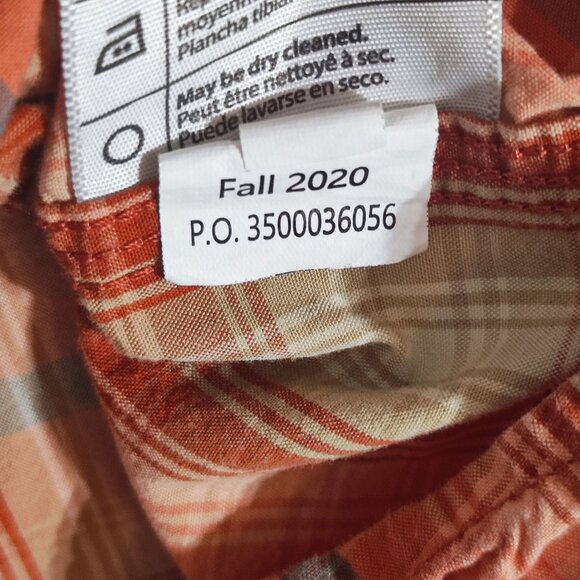 Carhartt button down shirt men's size S orange colour plaid pattern - Picture 8 of 11